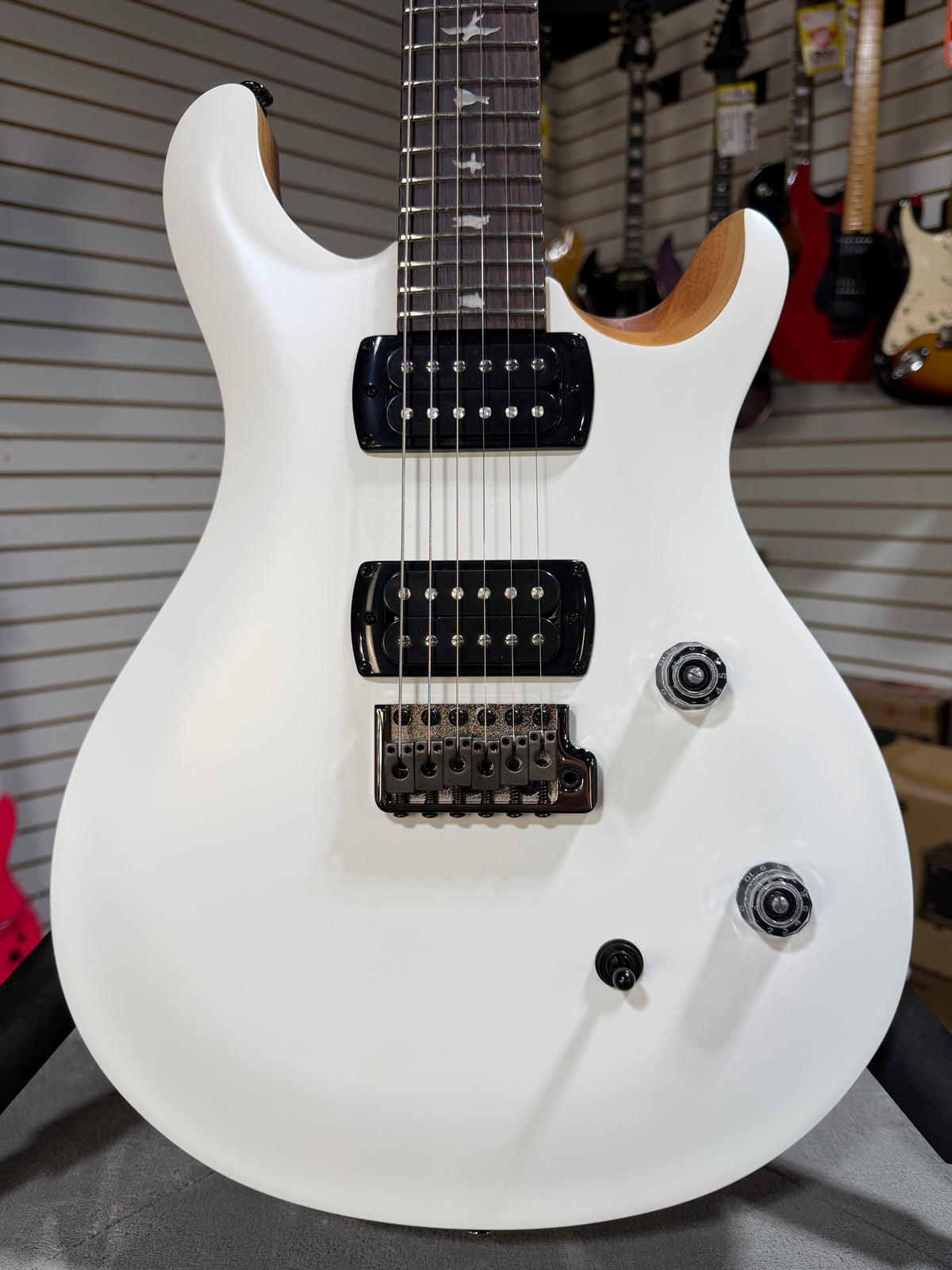 PRS SE CE 24 Satin - Flat White Top, C&M Exclusive - White