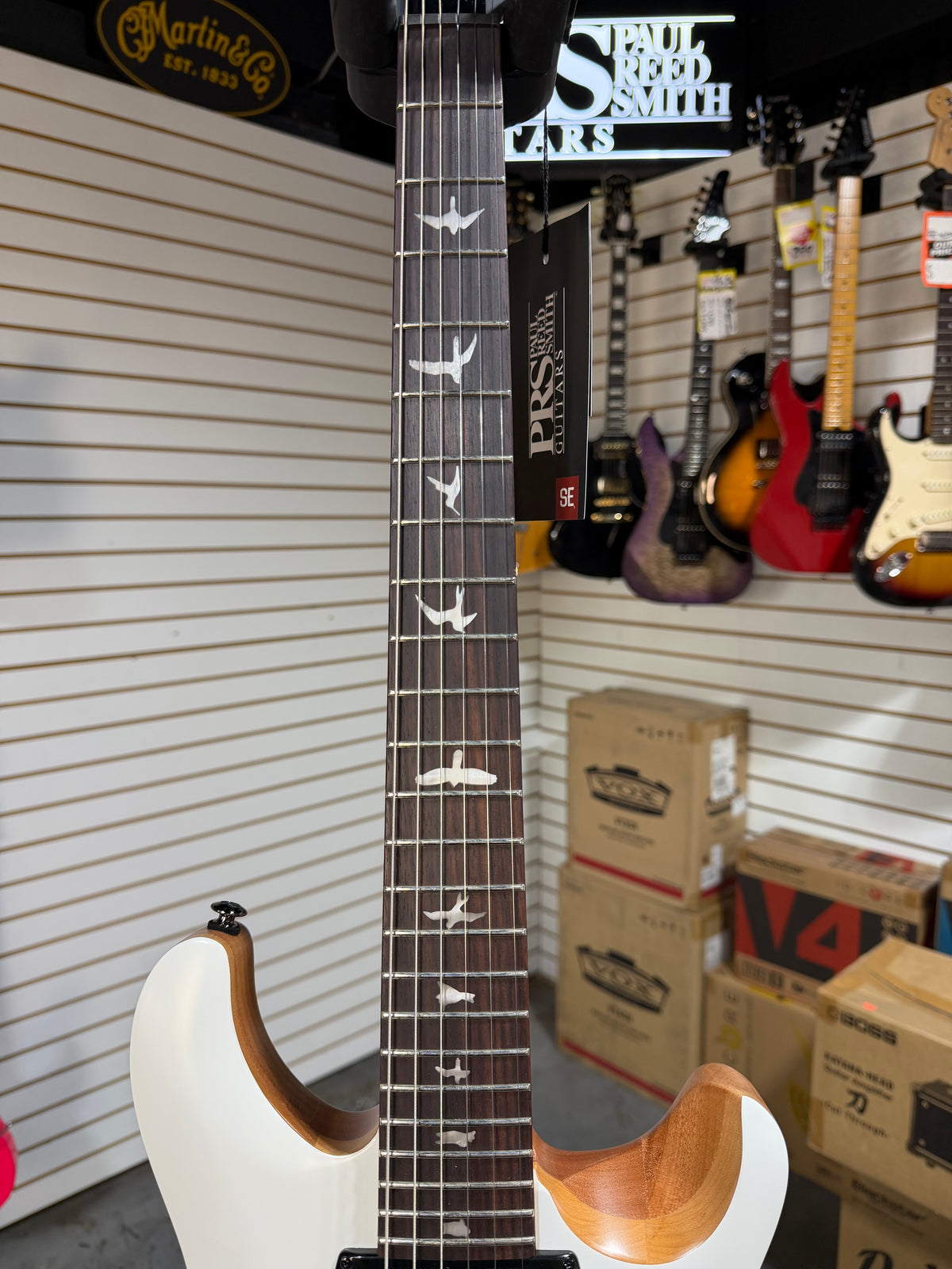 PRS SE CE 24 Satin - Flat White Top, C&M Exclusive - White