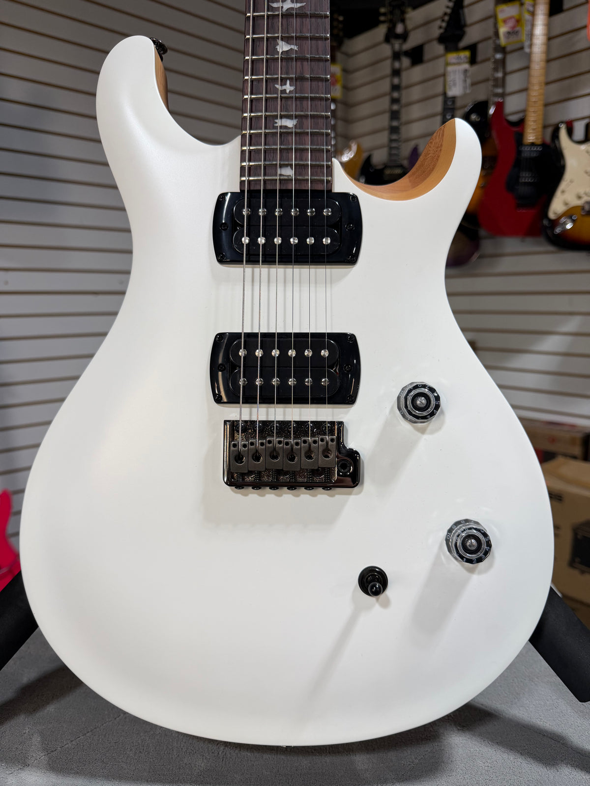 PRS SE CE 24 Satin - Flat White Top, C&M Exclusive - White