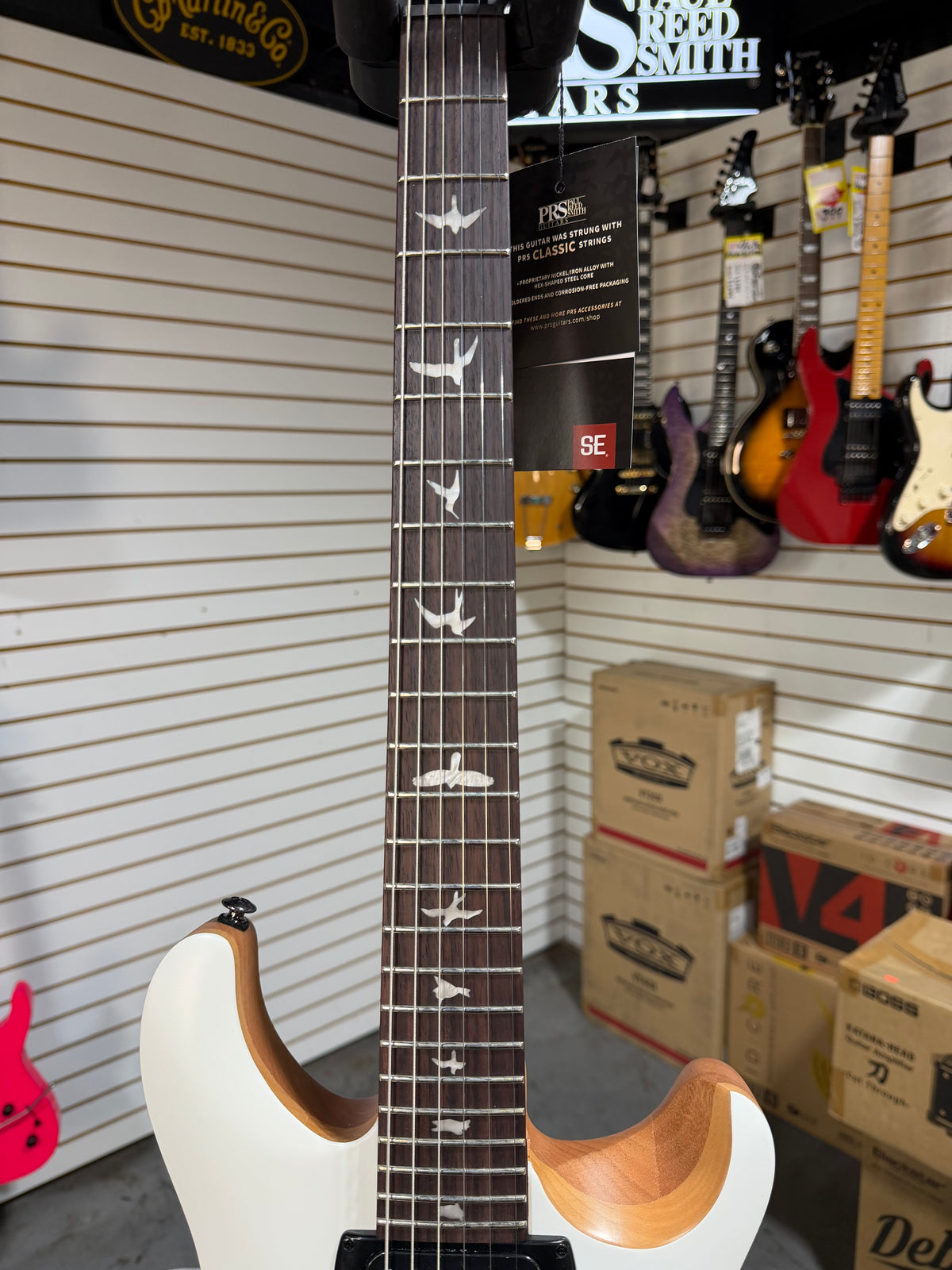 PRS SE CE 24 Satin - Flat White Top, C&M Exclusive - White
