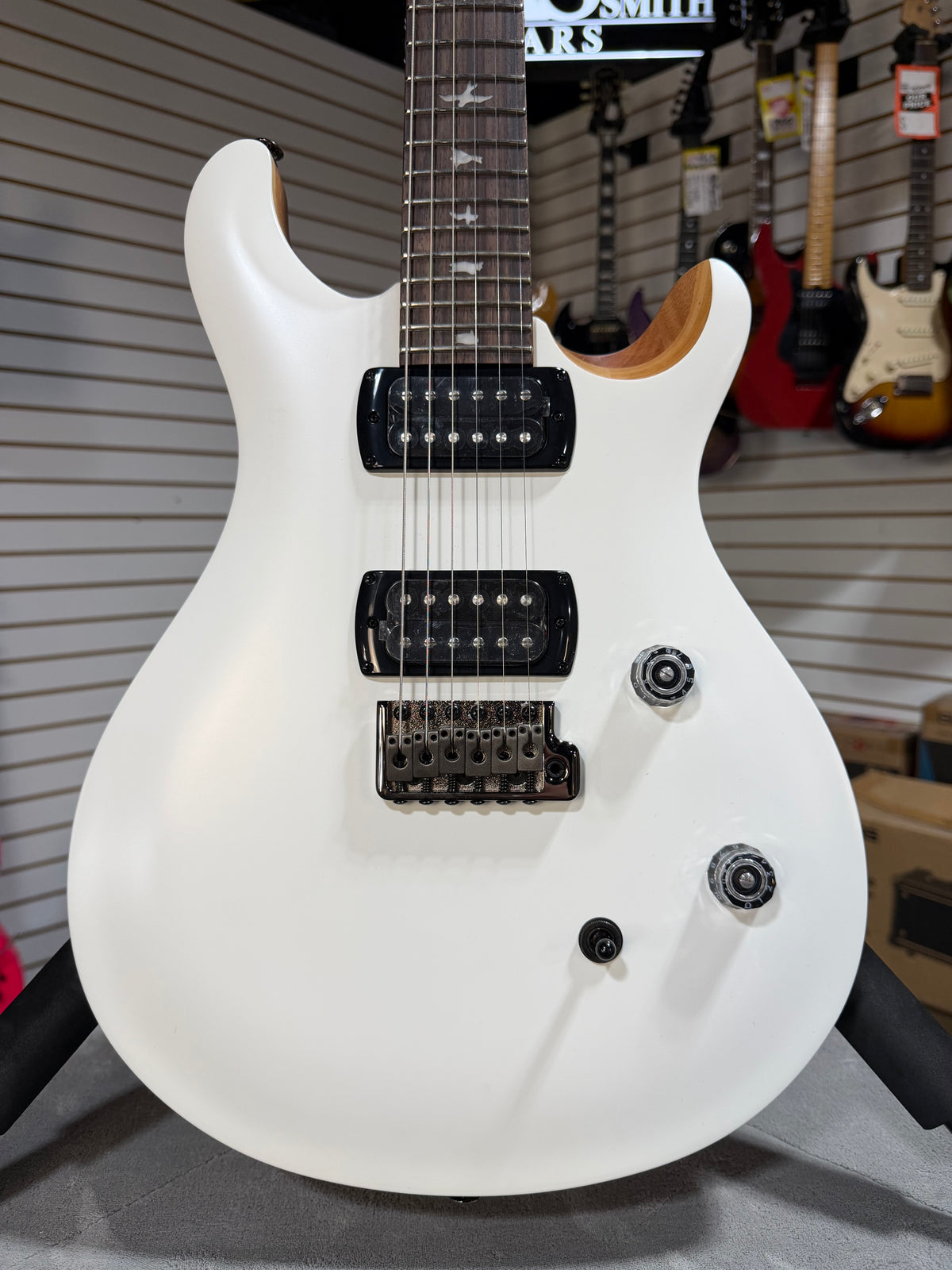 PRS SE CE 24 Satin - Flat White Top, C&M Exclusive - White
