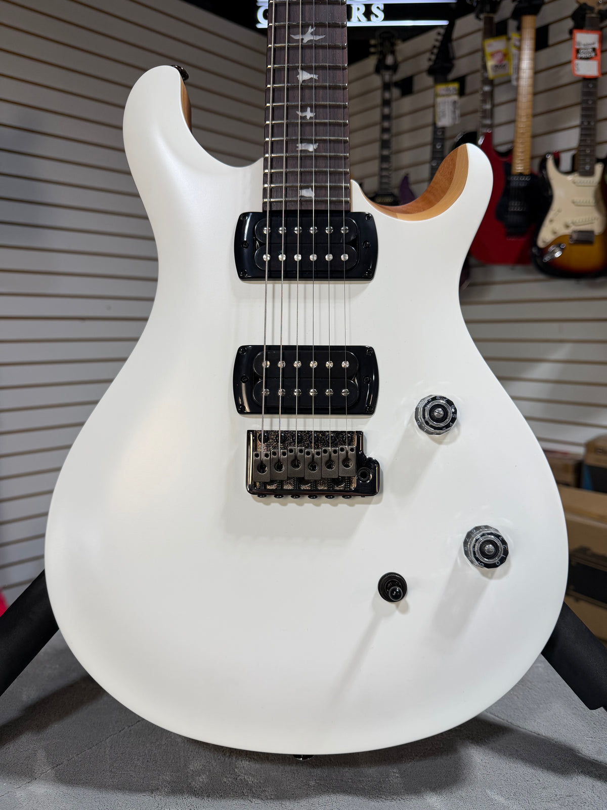 PRS SE CE 24 Satin - Flat White Top, C&M Exclusive - White
