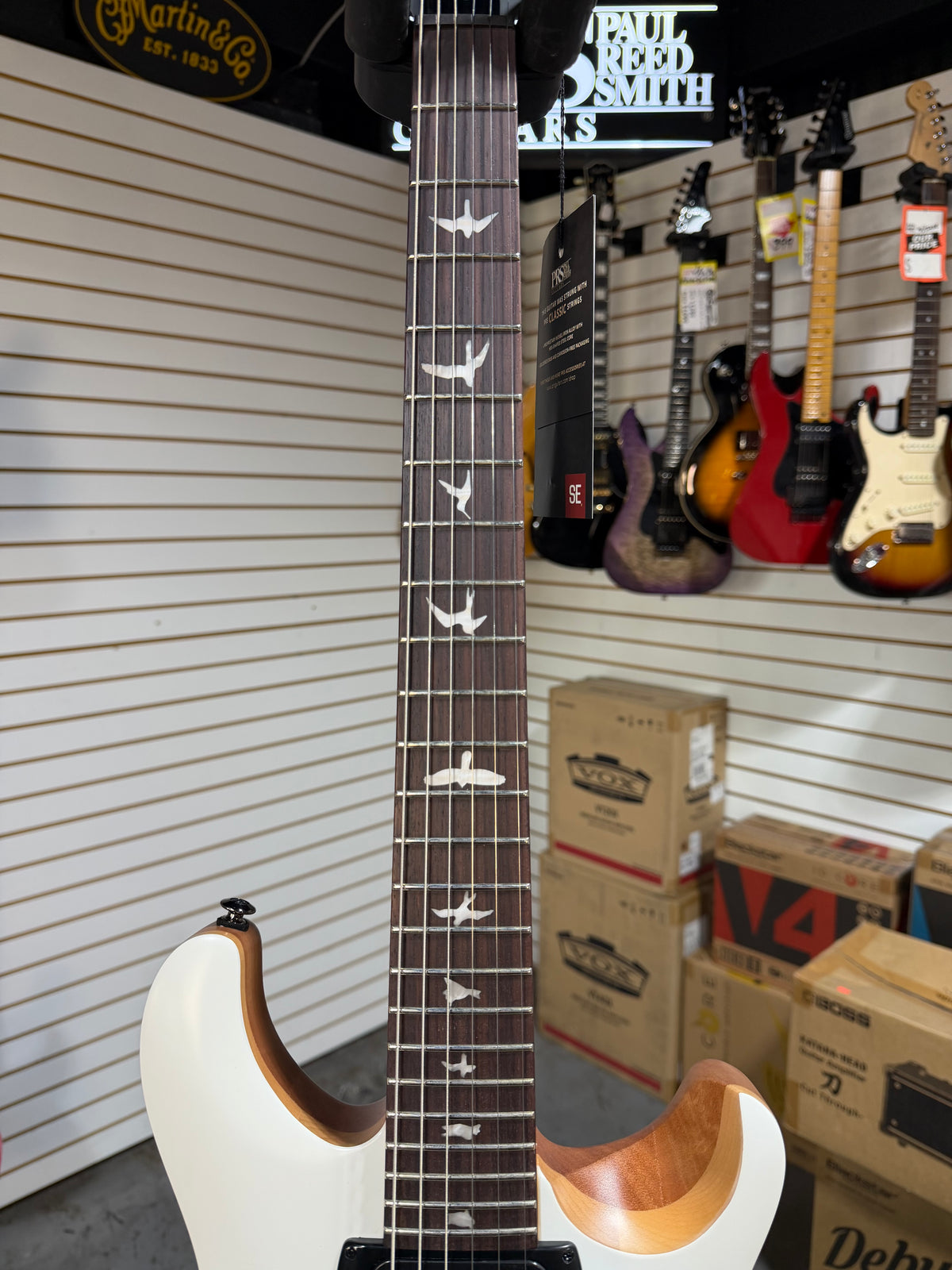 PRS SE CE 24 Satin - Flat White Top, C&M Exclusive - White