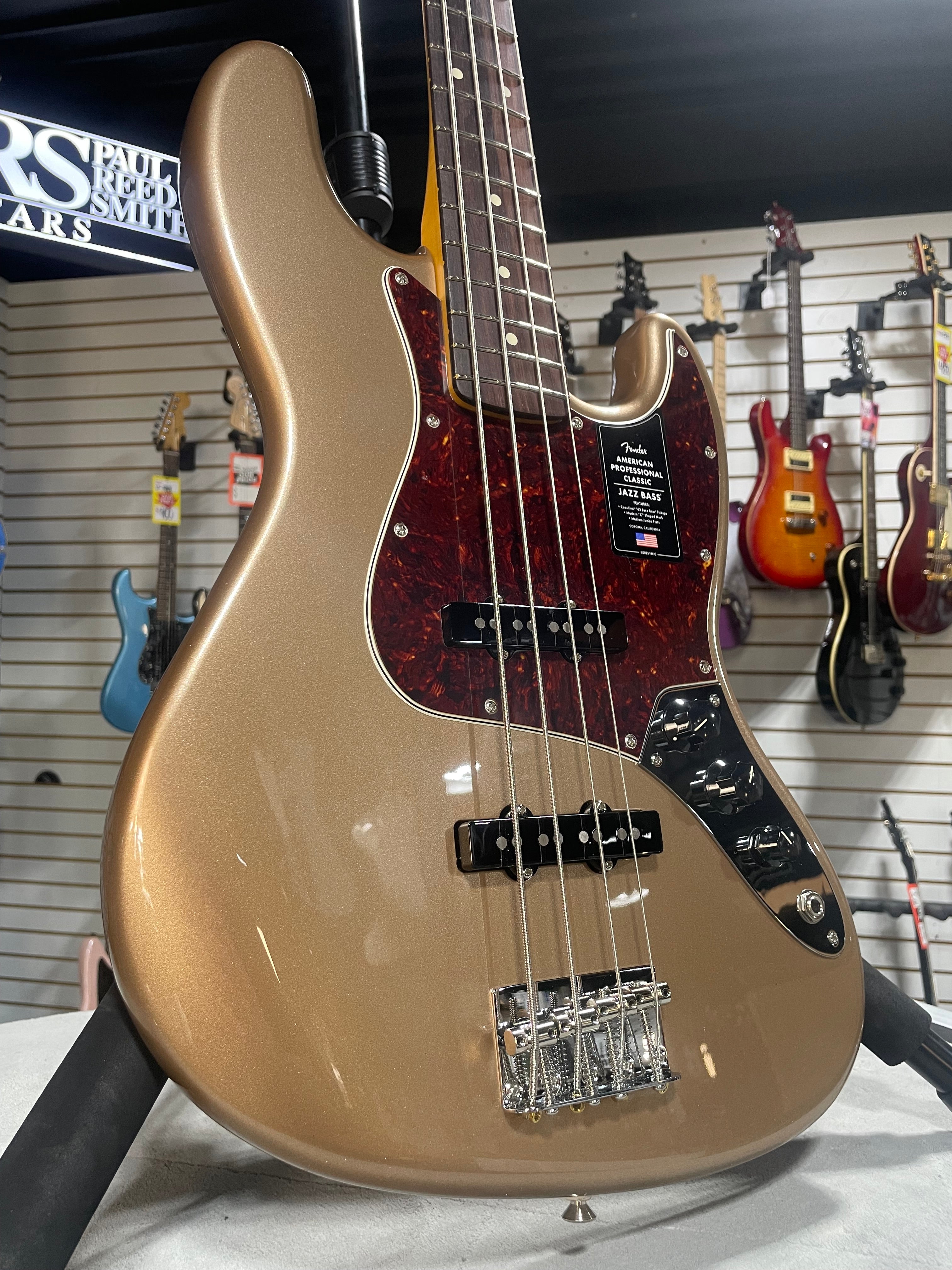 Fender American Professional Classic Jazz Bass 2025 - Faded Firemist Gold w/ Gig Bag & PLEK*D #913