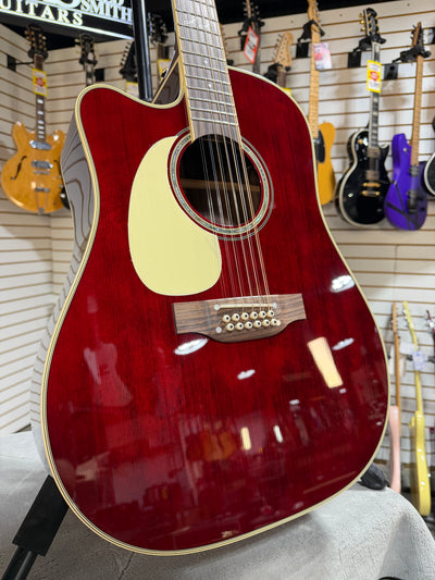 Takamine Left Handed JJ325SRC-12 John Jorgenson Signature Gloss Red
