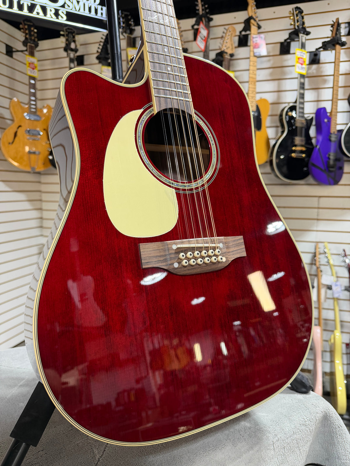 Takamine Left Handed JJ325SRC-12 John Jorgenson Signature Gloss Red