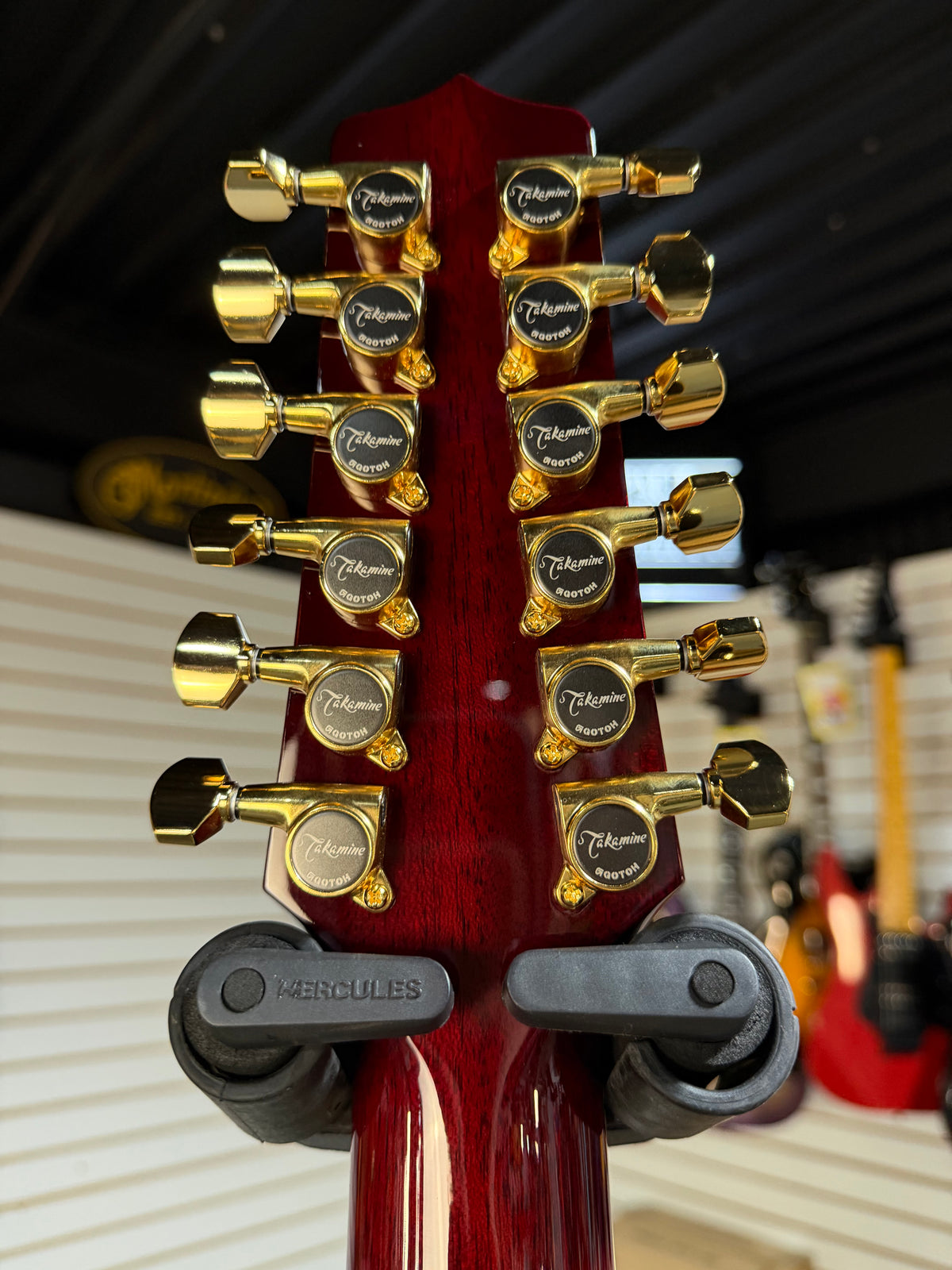 Takamine Left Handed JJ325SRC-12 John Jorgenson Signature Gloss Red