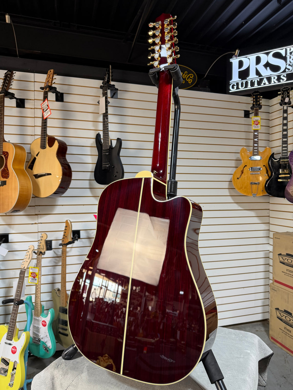 Takamine Left Handed JJ325SRC-12 John Jorgenson Signature Gloss Red
