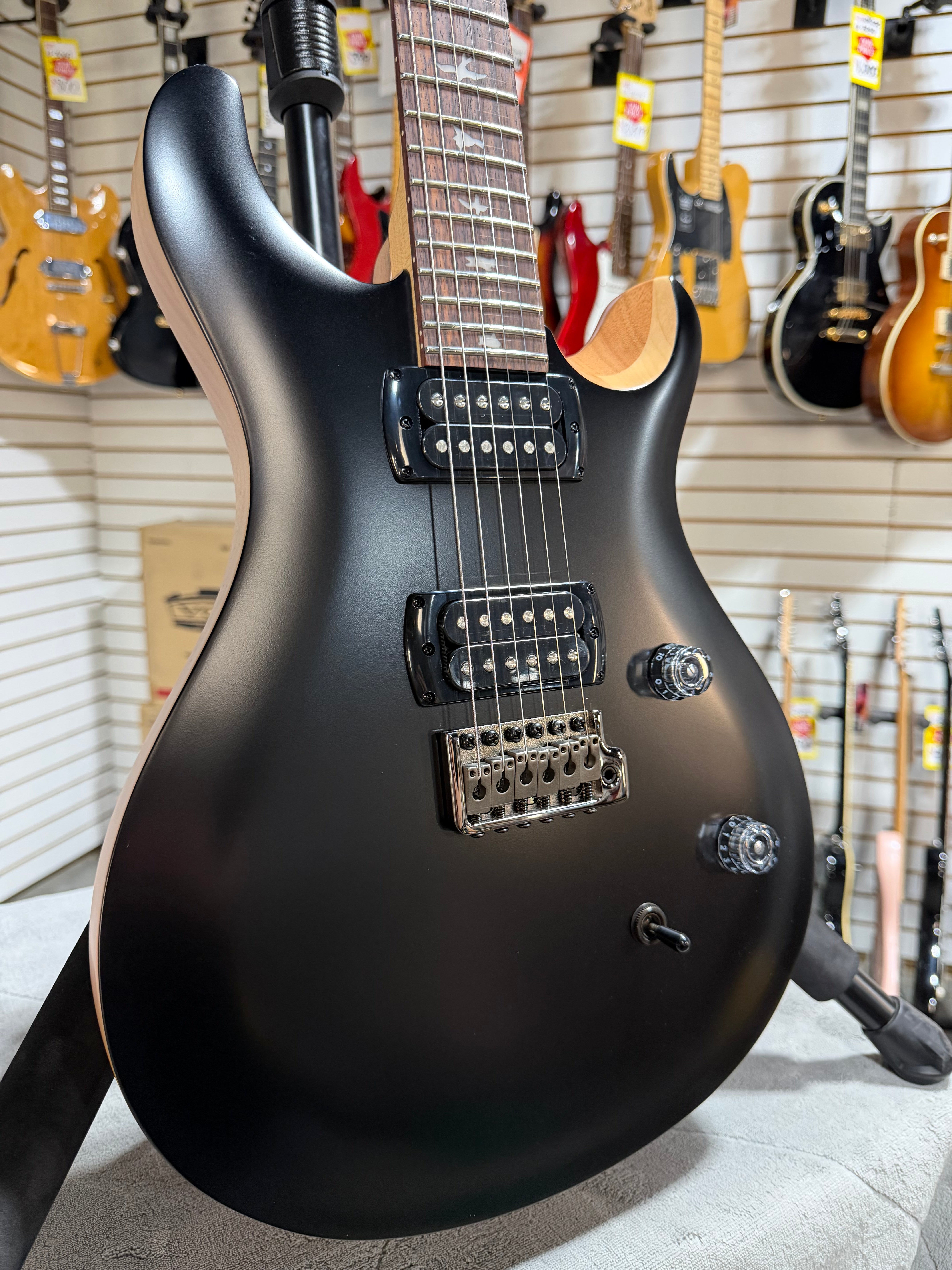 PRS SE CE 24 Satin - Flat Black Top, C&M Exclusive - Black