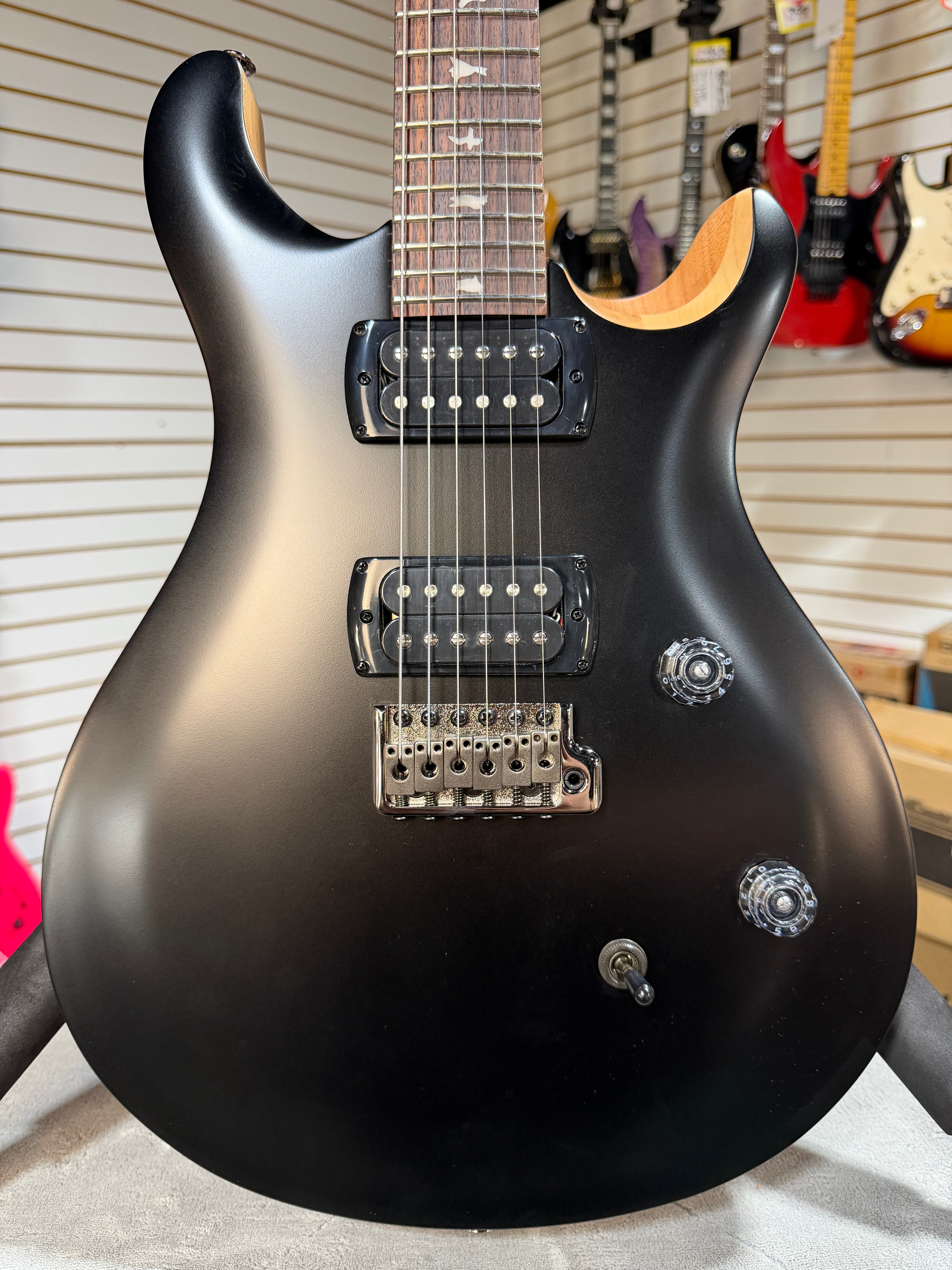 PRS SE CE 24 Satin - Flat Black Top, C&M Exclusive - Black