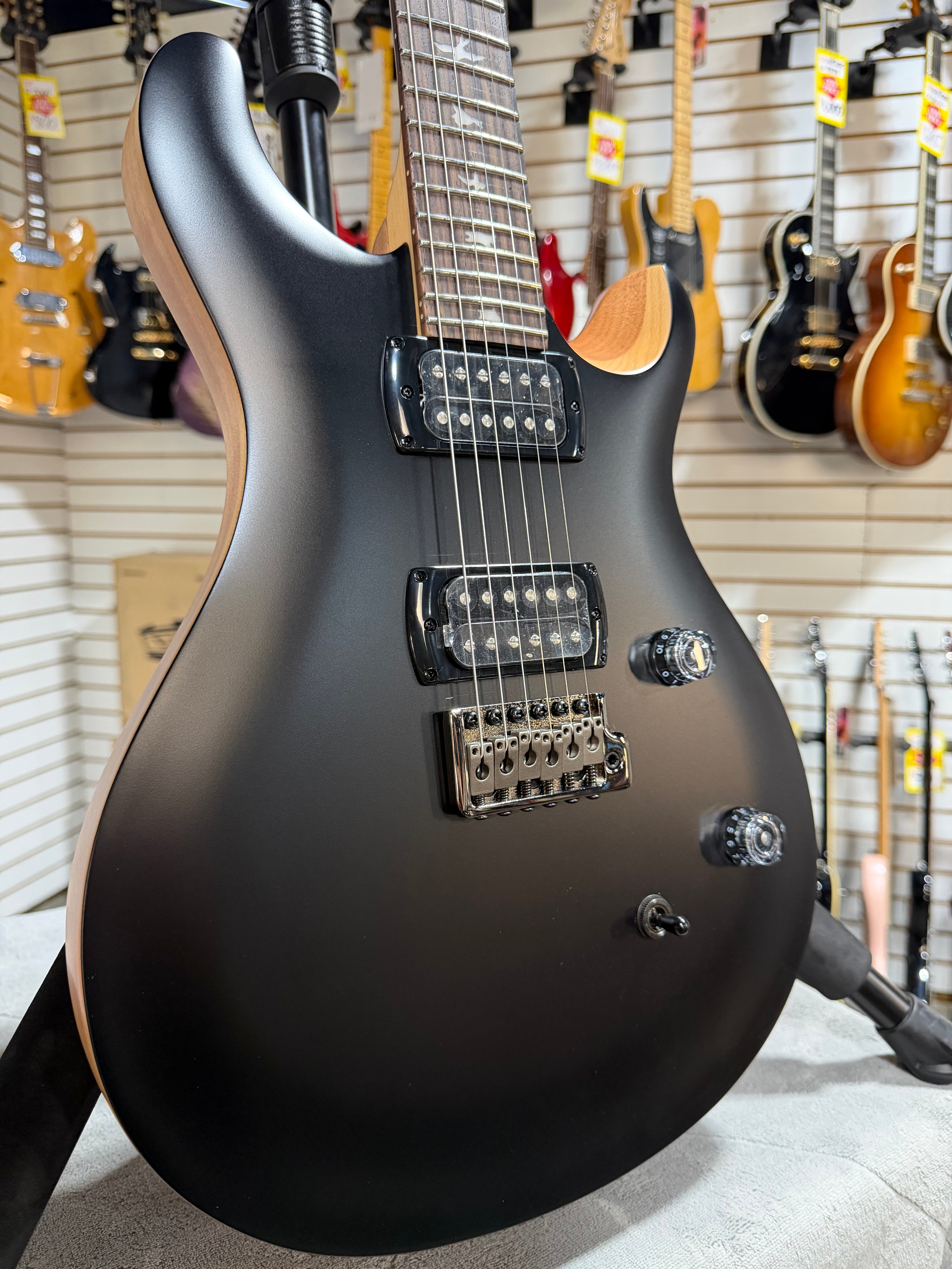 PRS SE CE 24 Satin - Flat Black Top, C&M Exclusive - Black