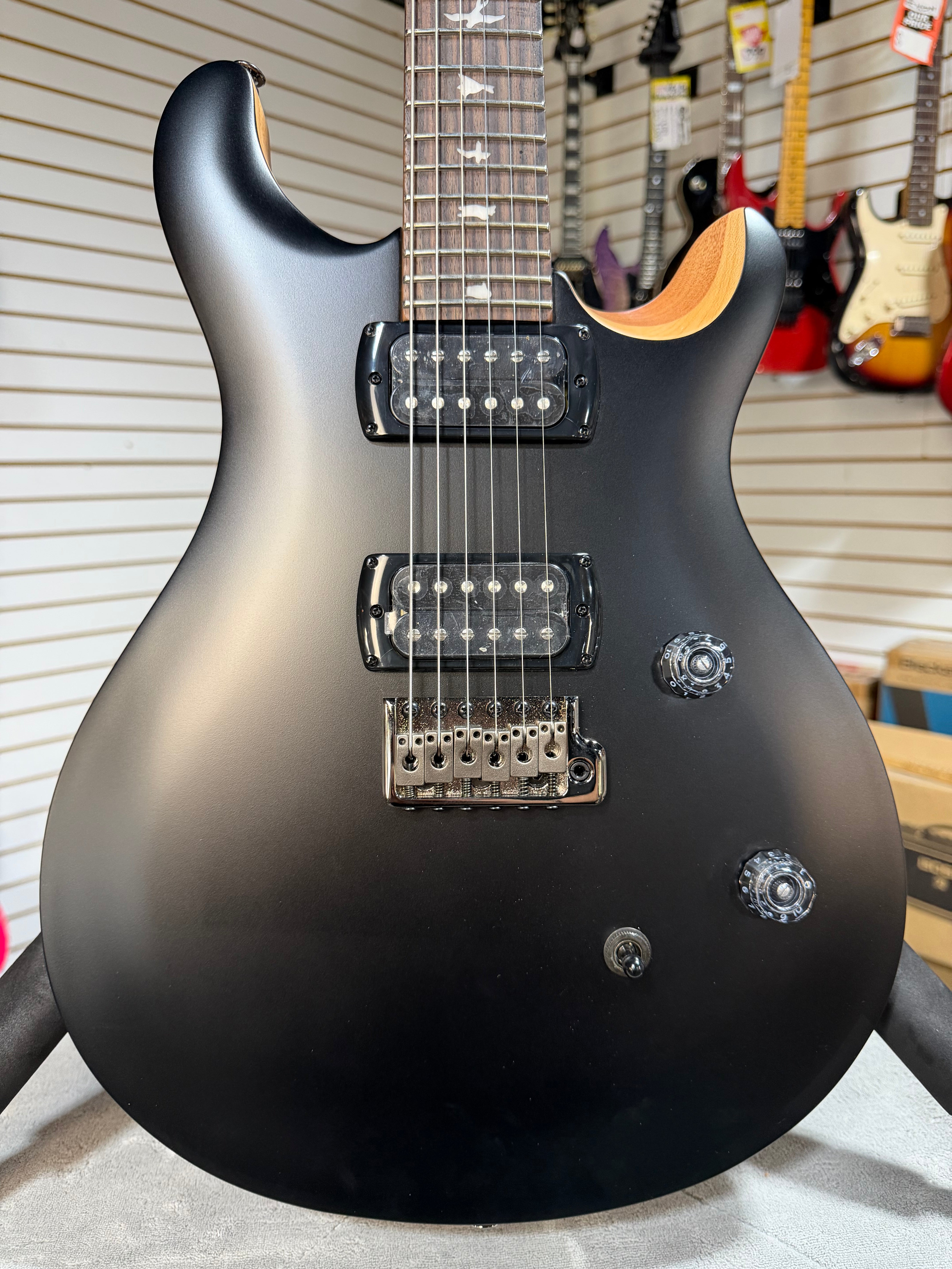 PRS SE CE 24 Satin - Flat Black Top, C&M Exclusive - Black