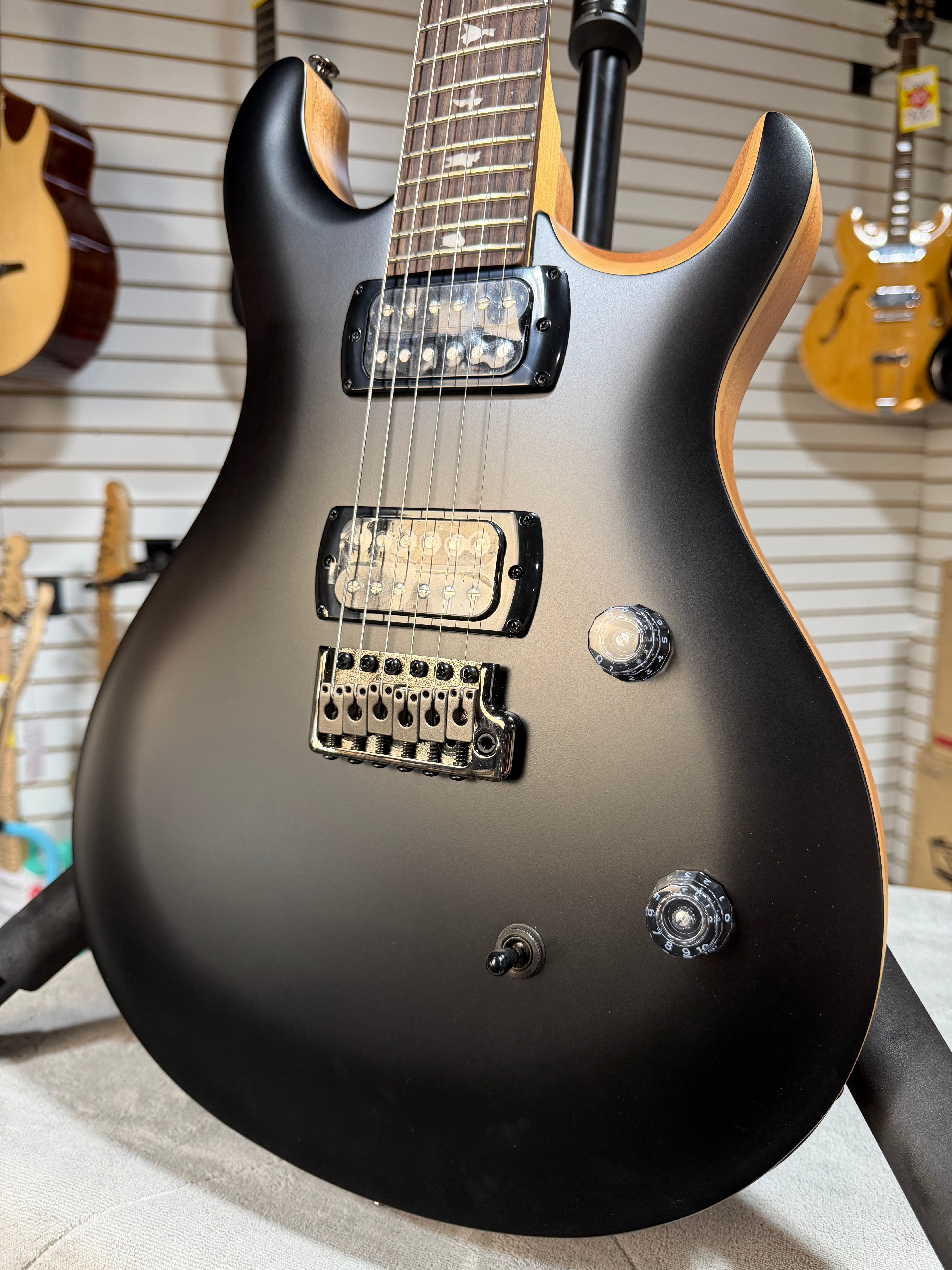 PRS SE CE 24 Satin - Flat Black Top, C&M Exclusive - Black