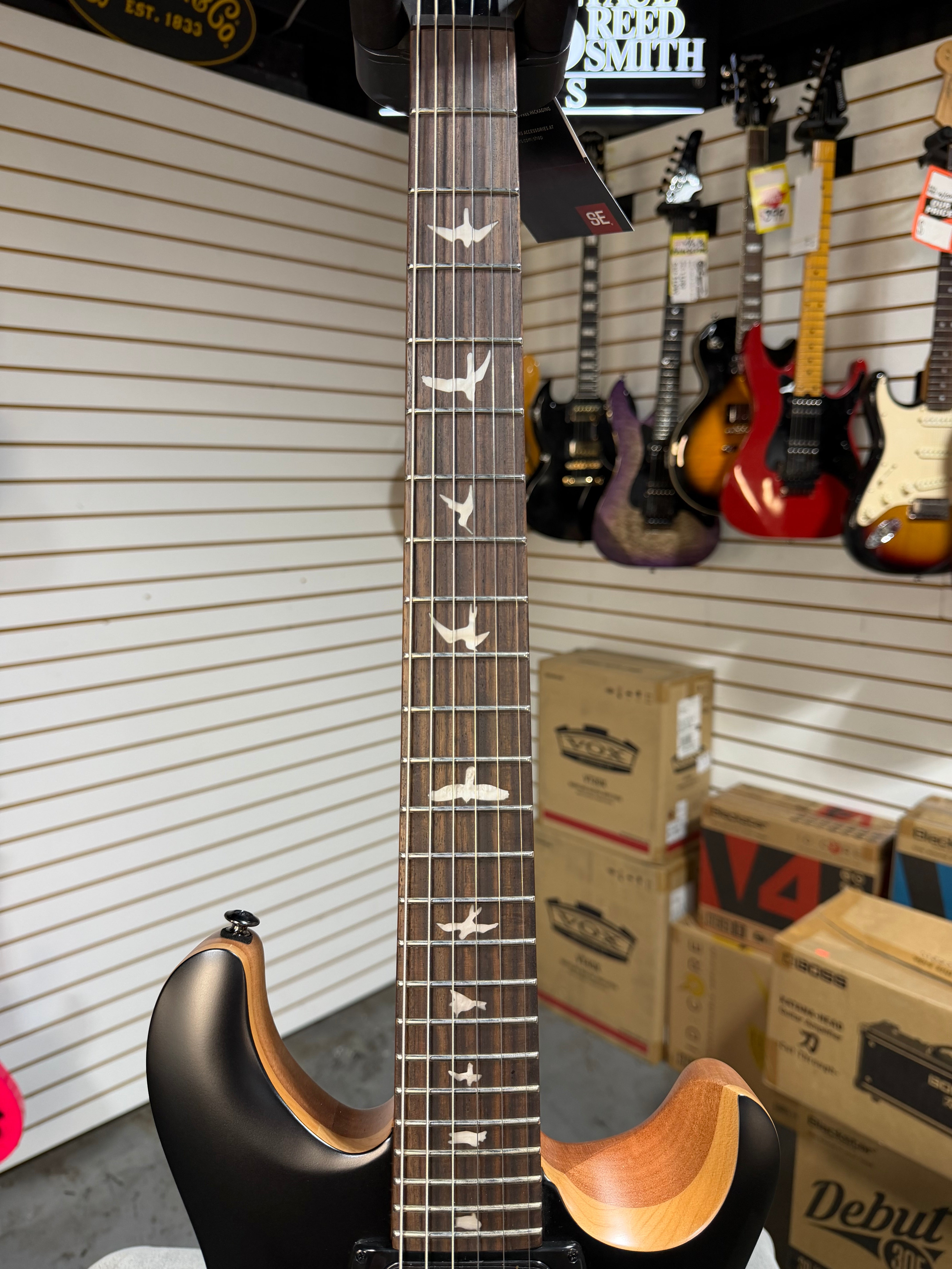 PRS SE CE 24 Satin - Flat Black Top, C&M Exclusive - Black