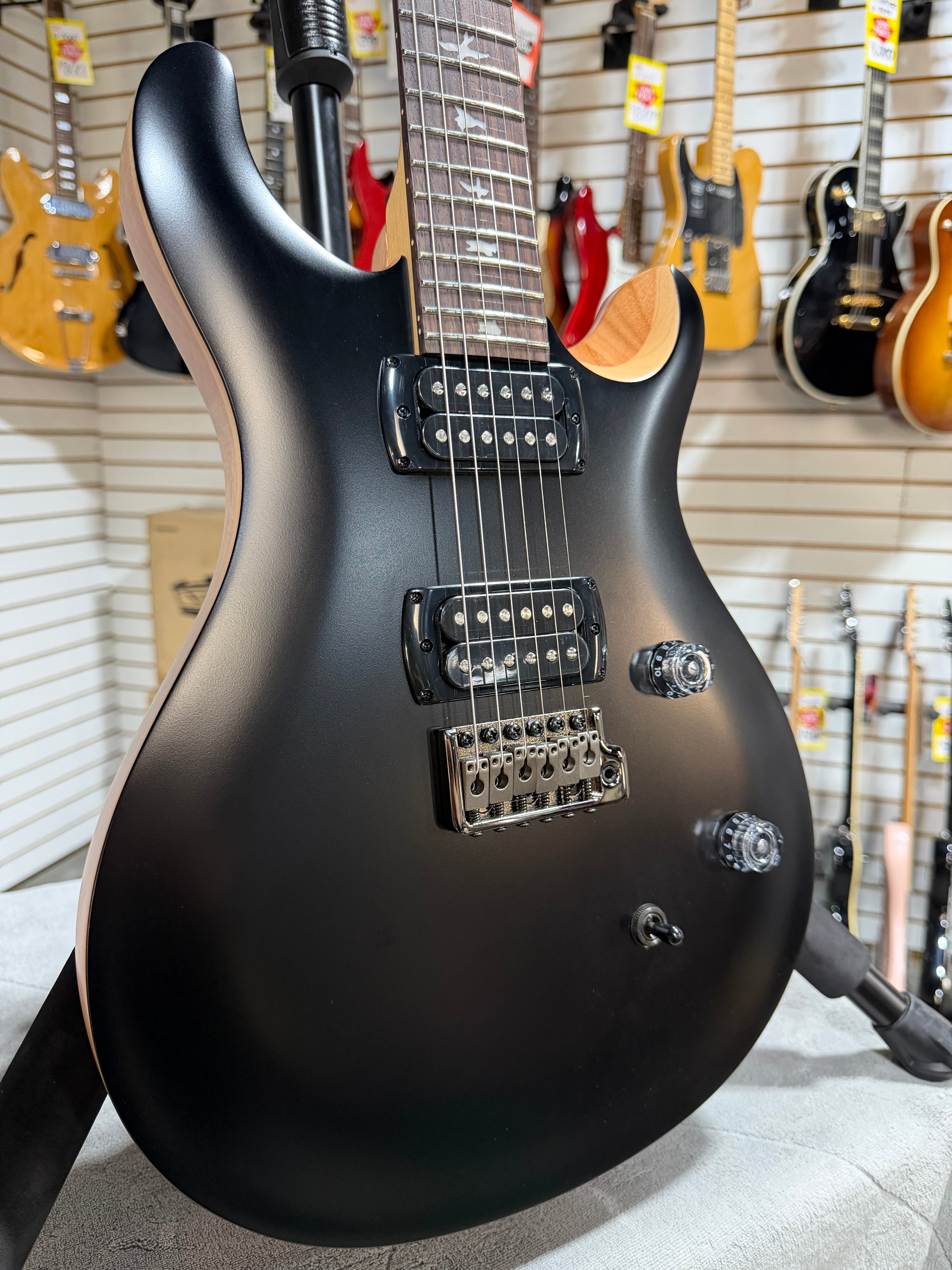 PRS SE CE 24 Satin - Flat Black Top, C&M Exclusive - Black