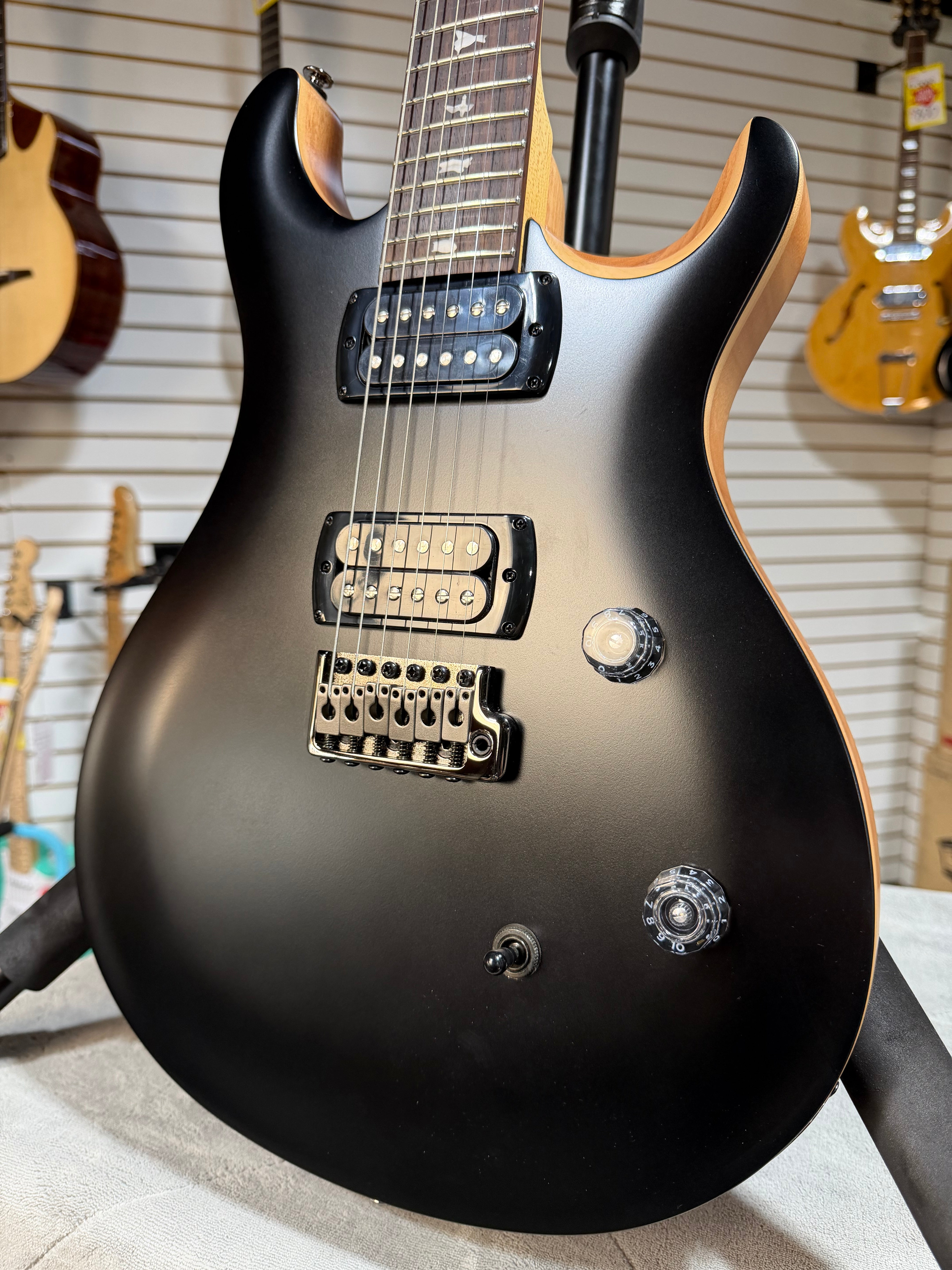 PRS SE CE 24 Satin - Flat Black Top, C&M Exclusive - Black