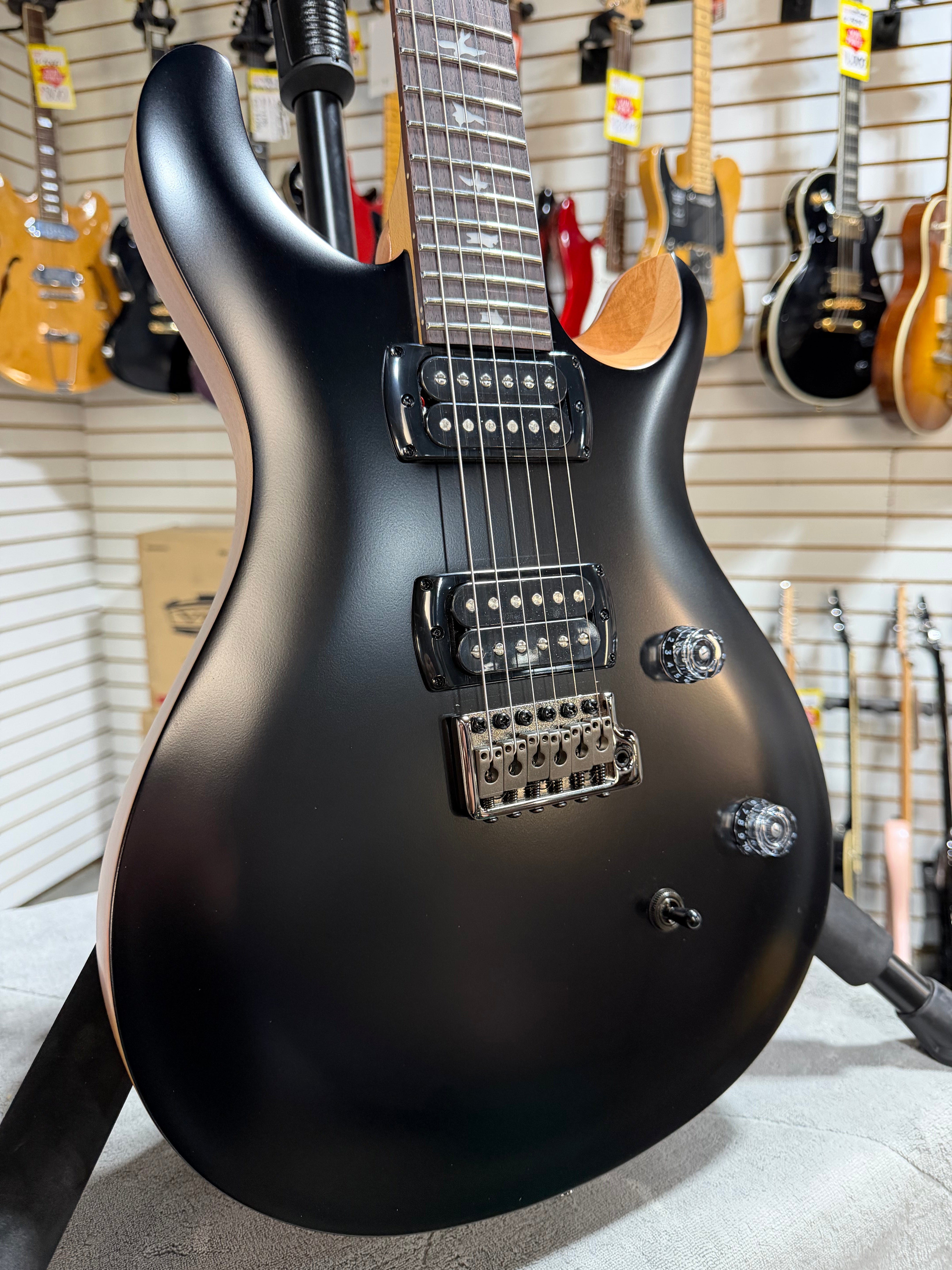 PRS SE CE 24 Satin - Flat Black Top, C&M Exclusive - Black