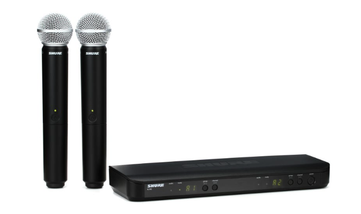 Shure BLX288/SM58 Dual Channel Wireless Handheld Microphone System - H10 Band