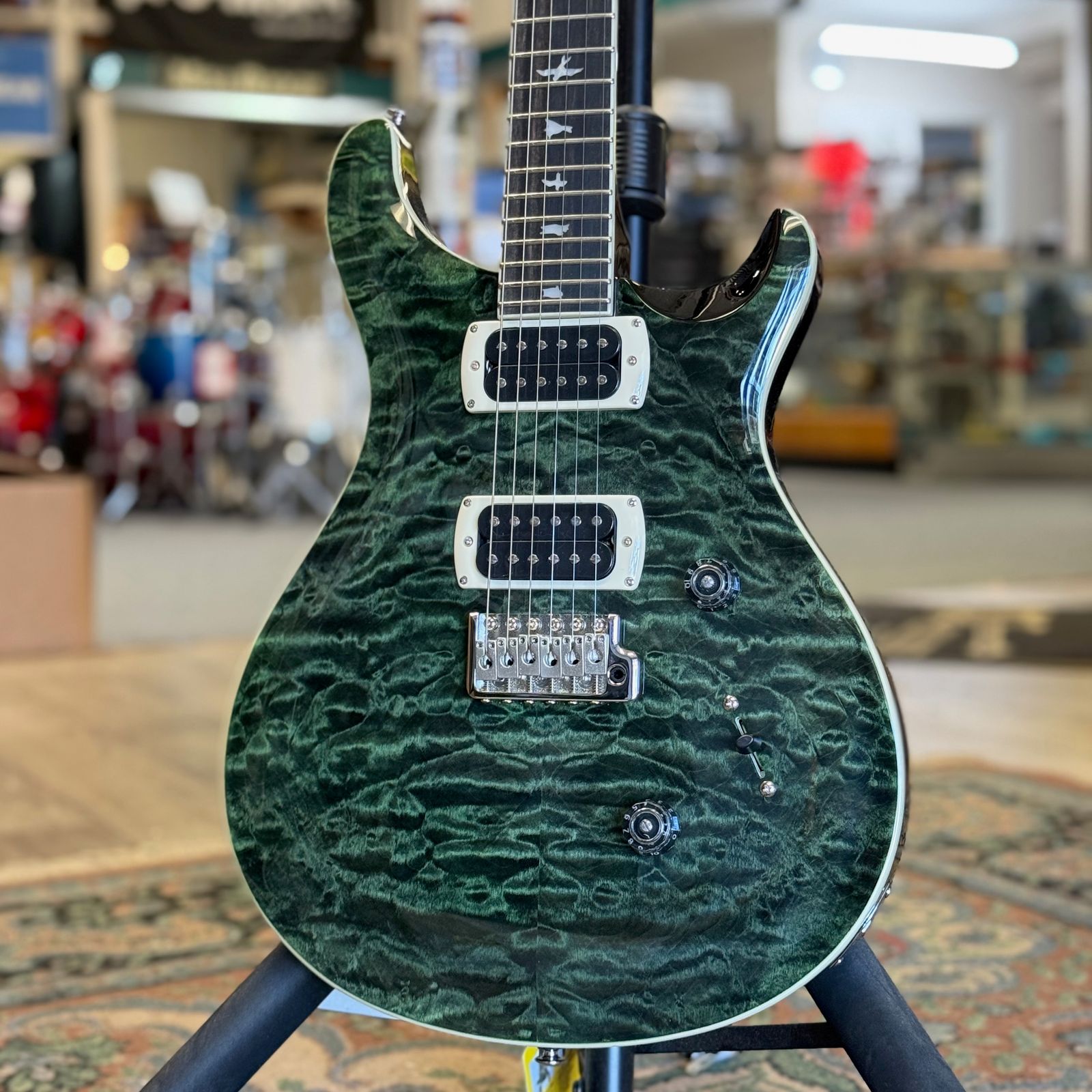 PRS SE Custom 24 Quilt, Teal Black #400