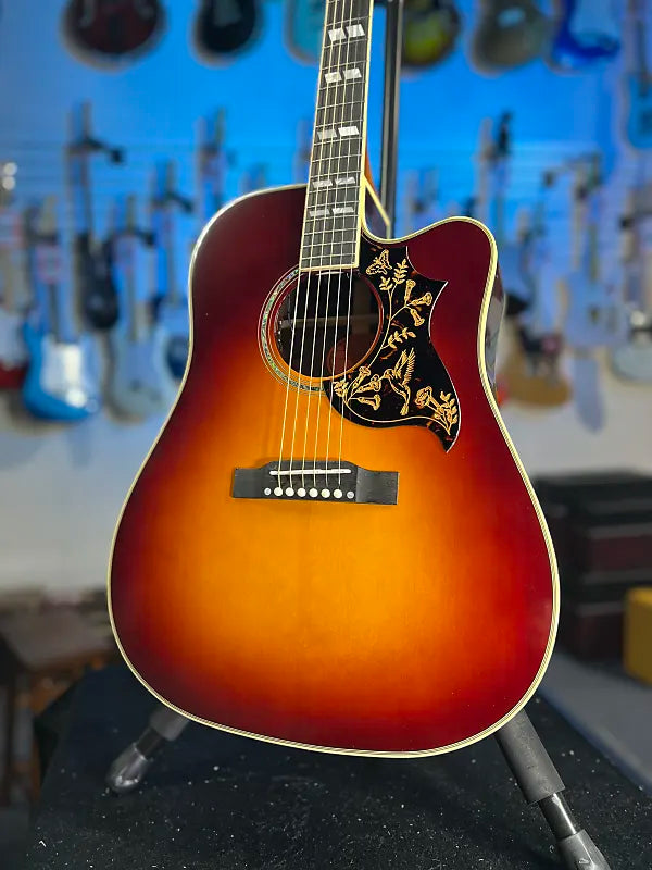Epiphone Hummingbird Deluxe EC Acoustic-electric Guitar - Autumn Burst, w Soft Case, Get Plek'd Free! 867