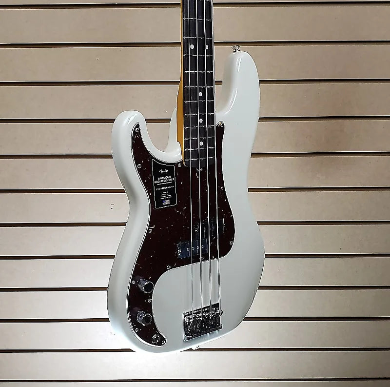 American Professional II Precision Bass Left-Handed - Olympic White w/Rosewood Fretboard #281