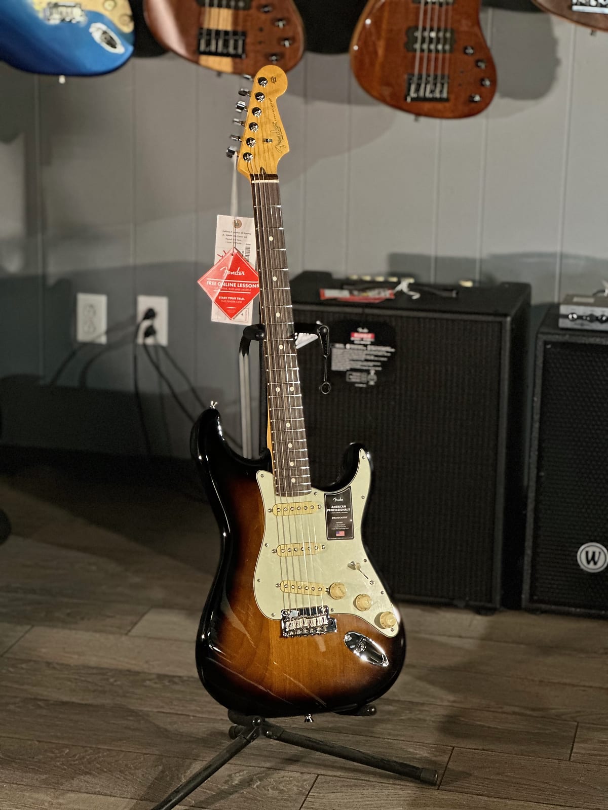 American Professional II Stratocaster Electric Guitar - 2 Tone Sunburst W/ Rosewood Fretboard #856