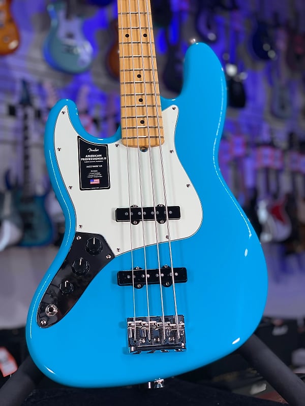 Fender American Professional II Jazz Bass Left-handed Miami Blue Maple Fingerboard Auth Deal! 408