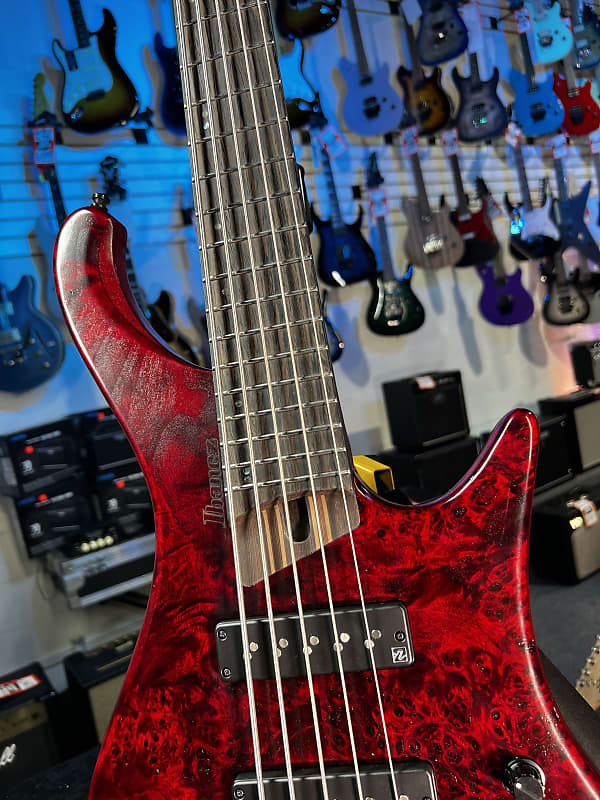 Ibanez EHB Ergonomic Headless 5-string Bass Guitar - Stained Wine Red Low Gloss  GET PLEK'D! 504