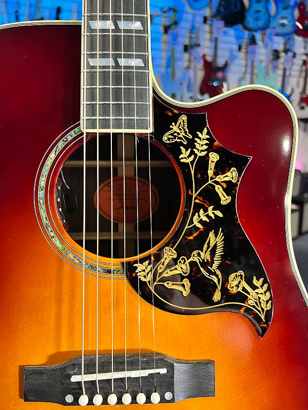 Epiphone Hummingbird Deluxe EC Acoustic-electric Guitar - Autumn Burst, w Soft Case, Get Plek'd Free! 867