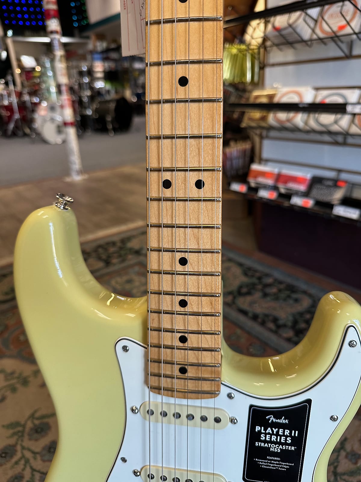 Player II Stratocaster HSS Electric Guitar, Hialeah Yellow W/ Maple Neck #892