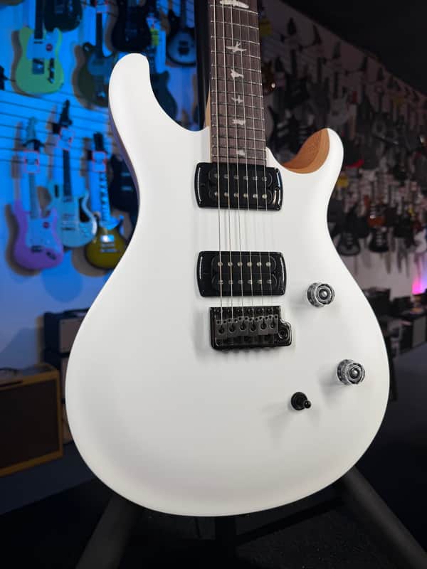 PRS SE CE 24 Satin - Flat White Top, C&M Exclusive - Black / Smoked Hardware, Free Plek & Setup # 514
