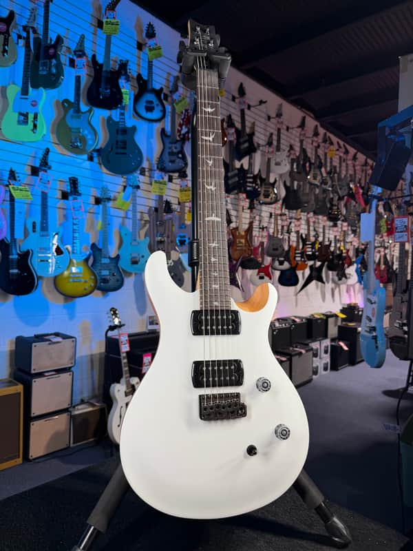 PRS SE CE 24 Satin - Flat White Top, C&M Exclusive - White