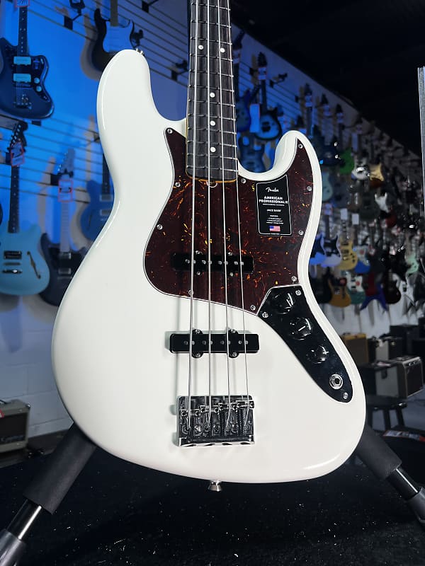 Fender American Professional II Jazz Bass - Olympic White with Rosewood Fingerboard GET PLEK'D! 679