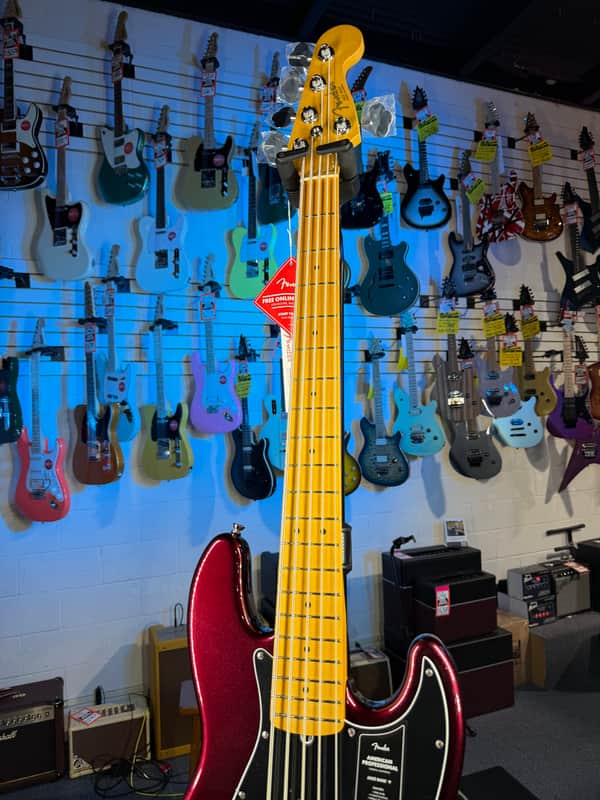 Fender American Professional Jazz Bass V - Oxblood, Maple Fingerboard