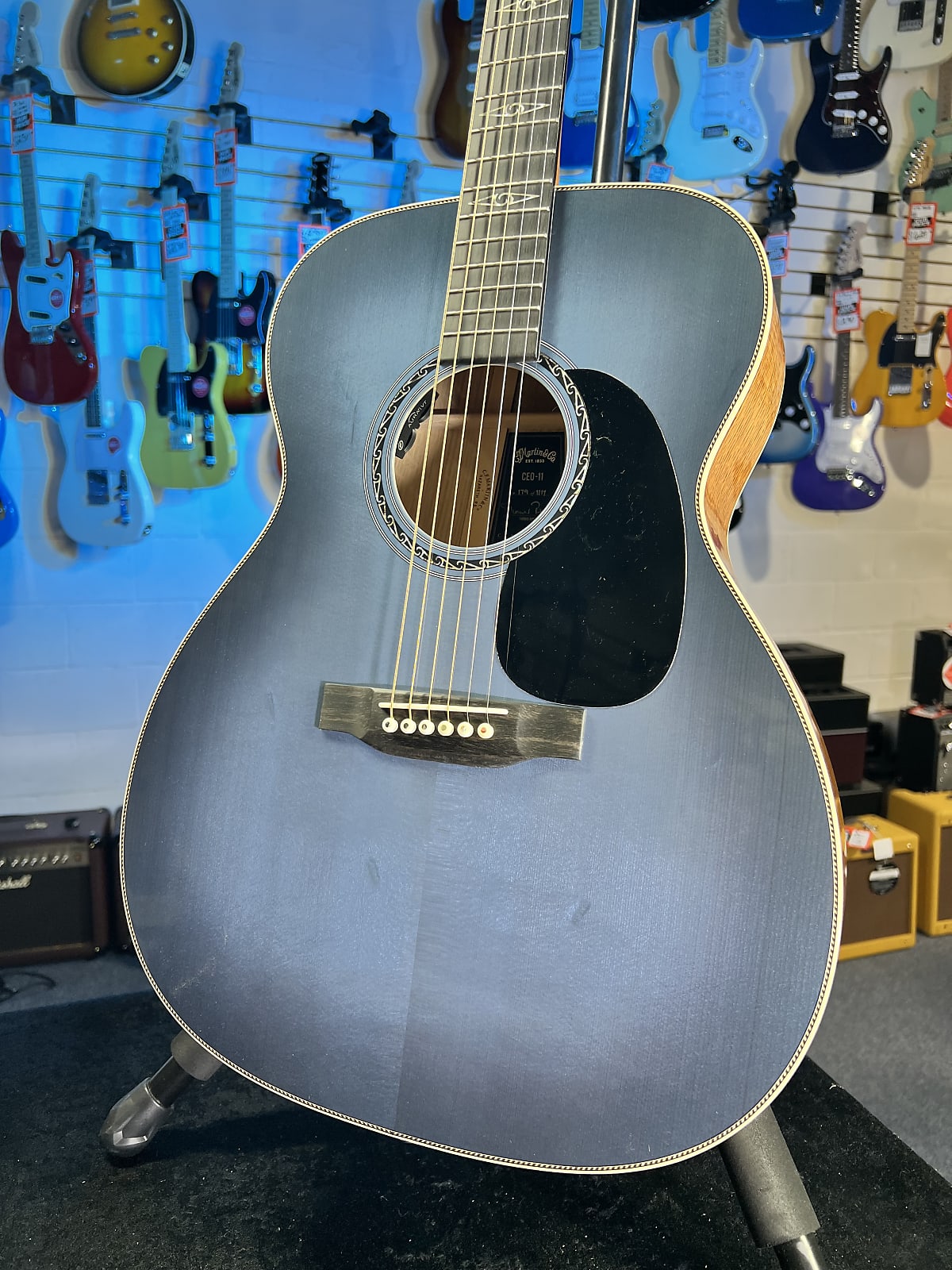 Martin CEO-11 Acoustic-electric Guitar - New Horizons Blue Burst GET PLEK'D! 370