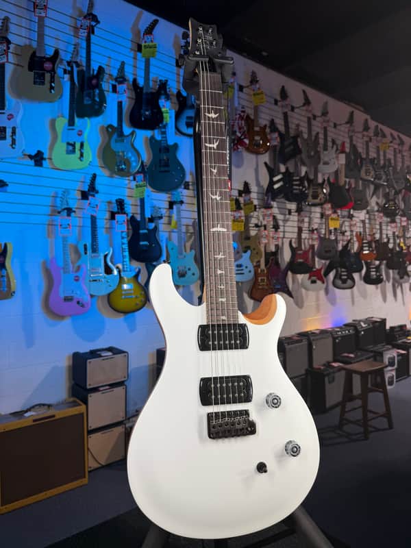 PRS SE CE 24 Satin - Flat White Top, C&M Exclusive - Black / Smoked Hardware, Free Plek & Setup # 514