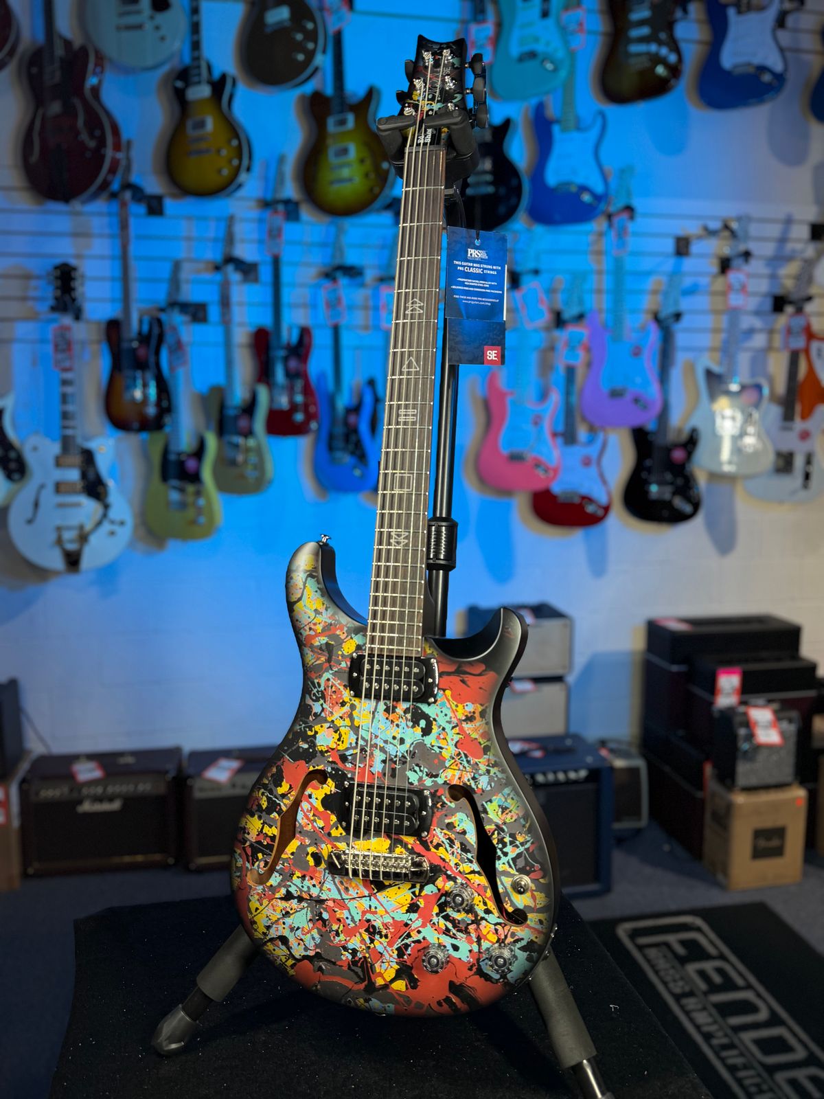 PRS SE Ed Sheeran Hollowbody I Piezo Baritone, Cosmic Splash, Gig Bag, Free PLEK! 753