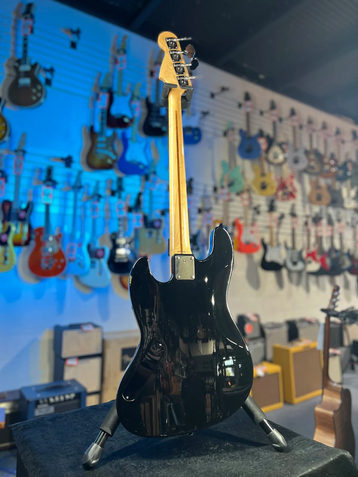 Used Fender AJB Aerodyne Jazz Bass - Black, Crafted in Japan, Plek'd!