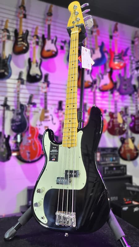 Fender American Professional II Precision Bass Left-handed - Black with Maple FB *FREE PLEK WITH PURCHASE* 713