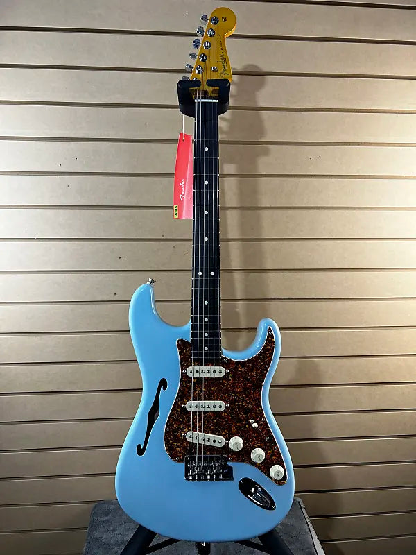 American Professional II Thinline Stratocaster Electric Guitar - Transparent Daphne Blue #035