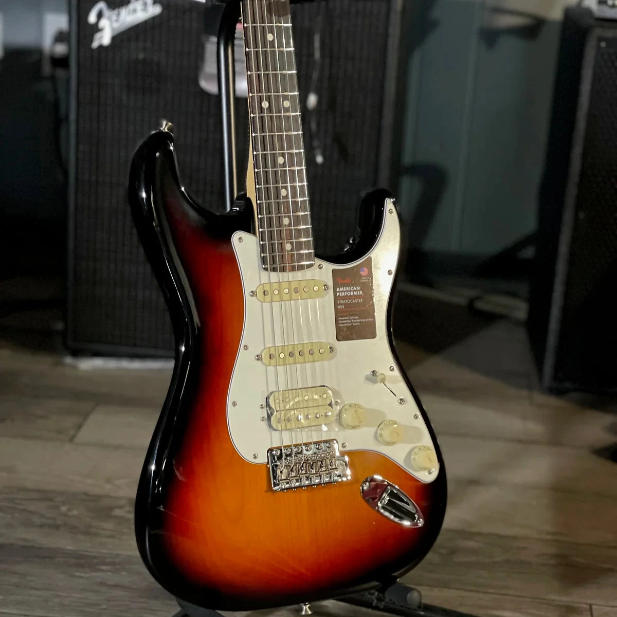 American Performer Stratocaster HSS Electric Guitar - 3 Tone Sunburst W/ Rosewood Fretboard #087