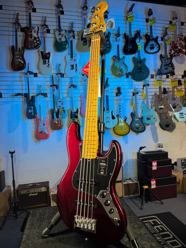 Fender American Professional Jazz Bass V - Oxblood, Maple Fingerboard