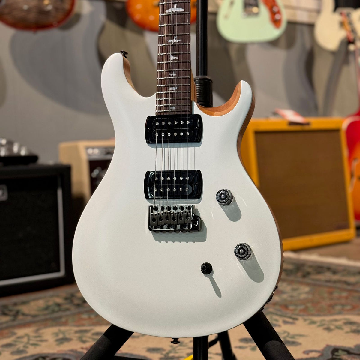 PRS SE CE 24 Satin Flat White Top, C&M Exclusive 758