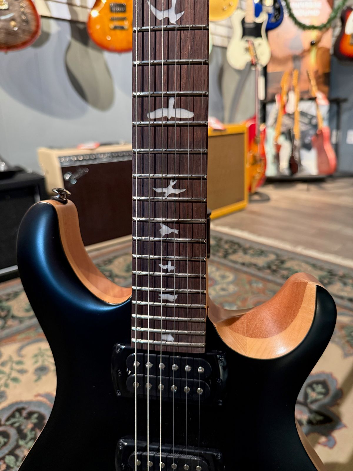 PRS SE CE 24 Satin Flat Black Top, C&M Exclusive 748