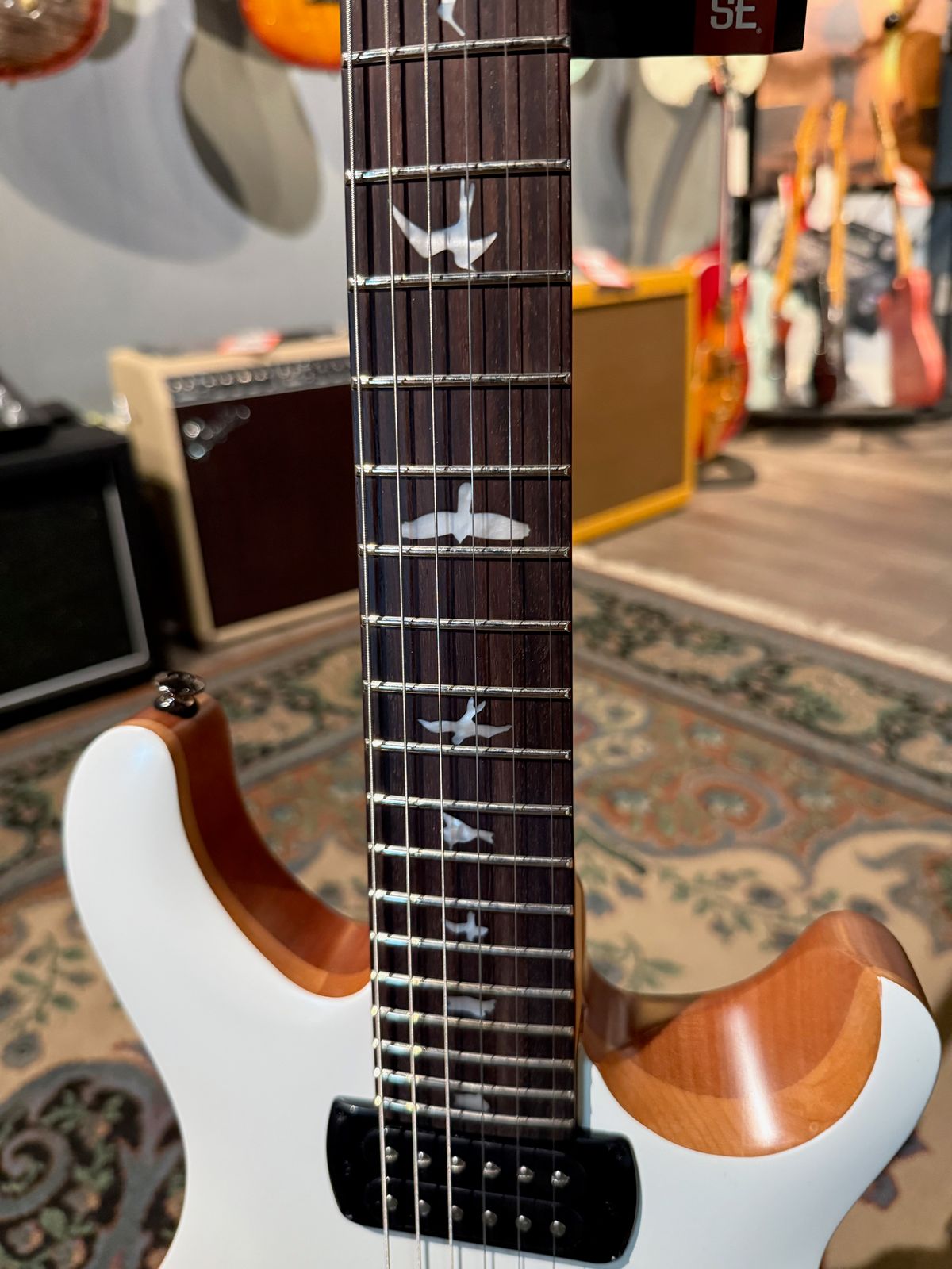 PRS SE CE 24 Satin Flat White Top, C&M Exclusive 781