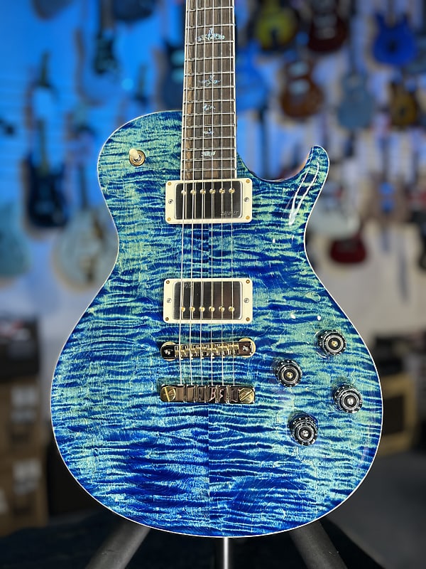 PRS Wood Library McCarty Singlecut 594, River Blue with Matching Stained Maple Neck, Natural Back, Hybrid Hardware, Paisley Case, Signature Dealer 365