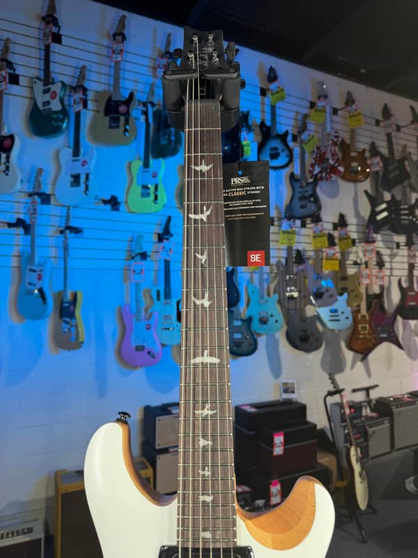 PRS SE CE 24 Satin - Flat White Top, C&M Exclusive - Black / Smoked Hardware, Free Plek & Setup # 195