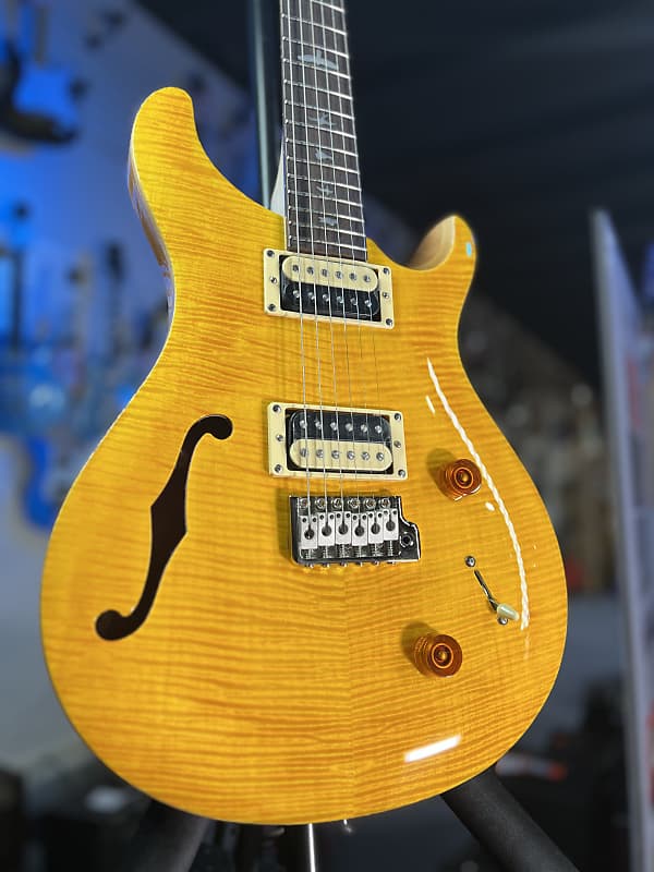 PRS SE Custom 22 Semi-Hollow Electric Guitar Santana Yellow Auth Deal Free Ship! 526 GET PLEK’D!