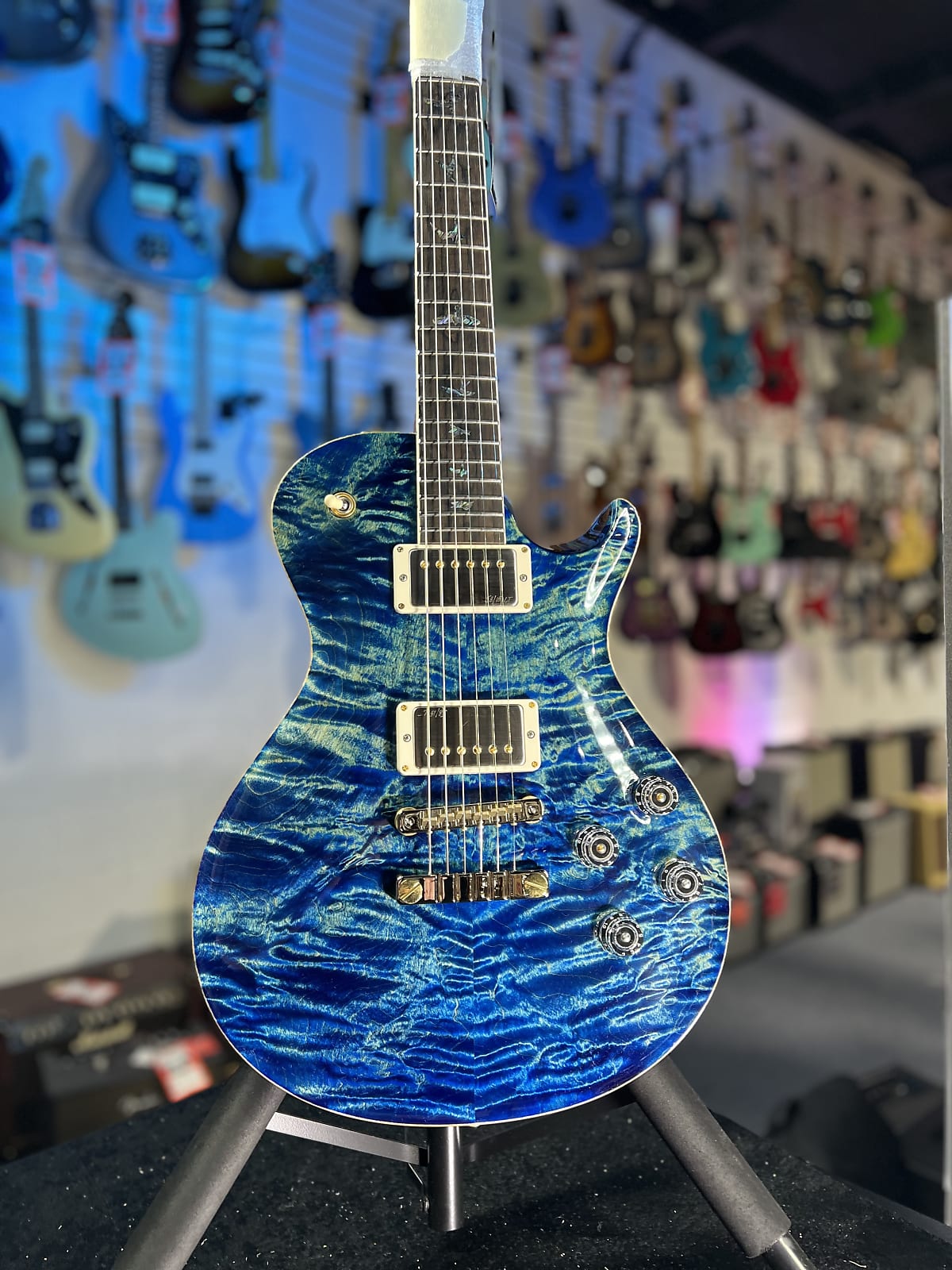 PRS Wood Library McCarty Singlecut 594, Quilt Top, River Blue, Ziricote Fingerboard, Paisley Case, Signature Dealer 454