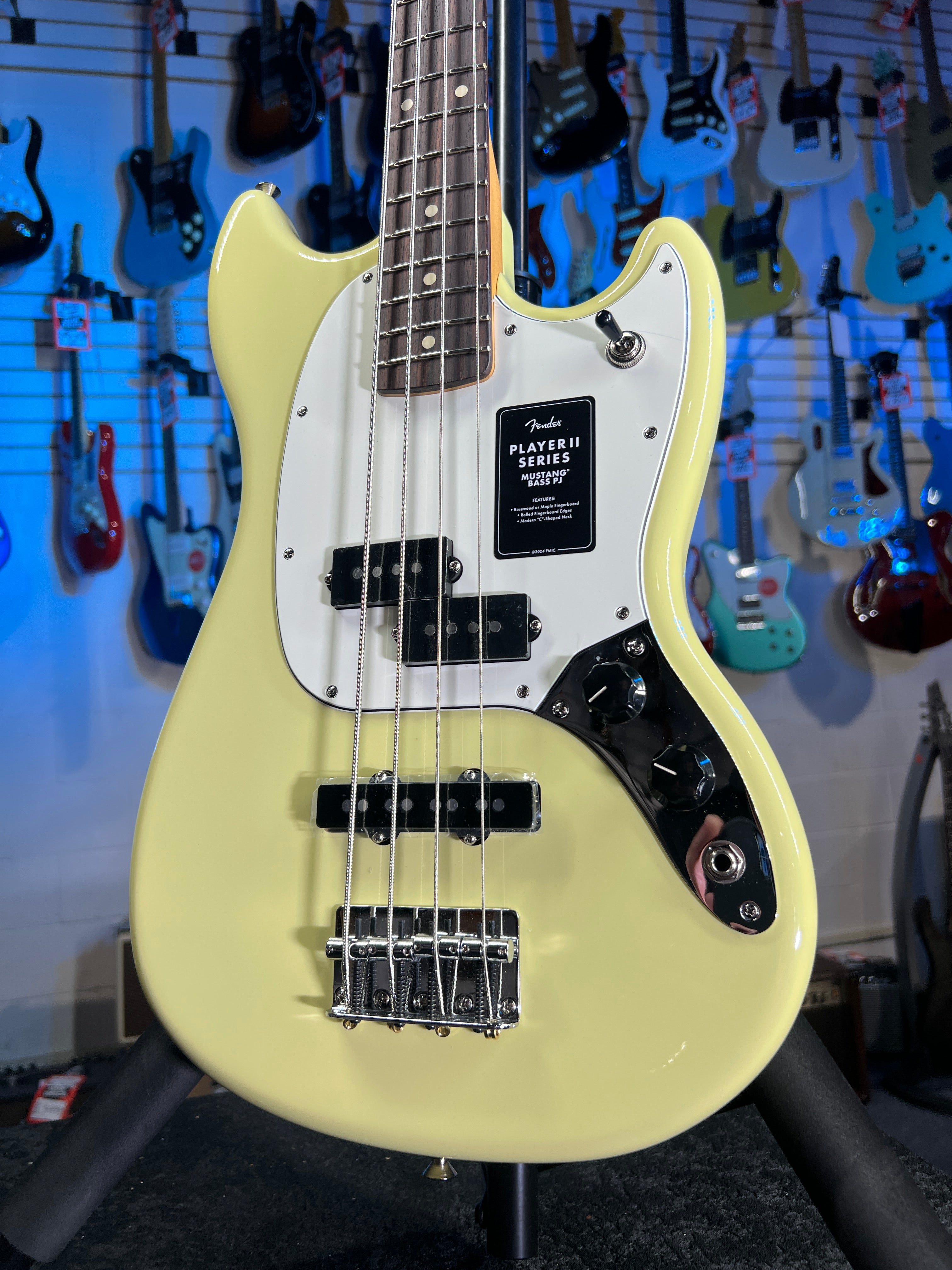 Fender Player II Mustang Bass PJ - Hialeah Yellow with Rosewood Fingerboard Auth Deal Free Ship! 073 GET PLEK’D!